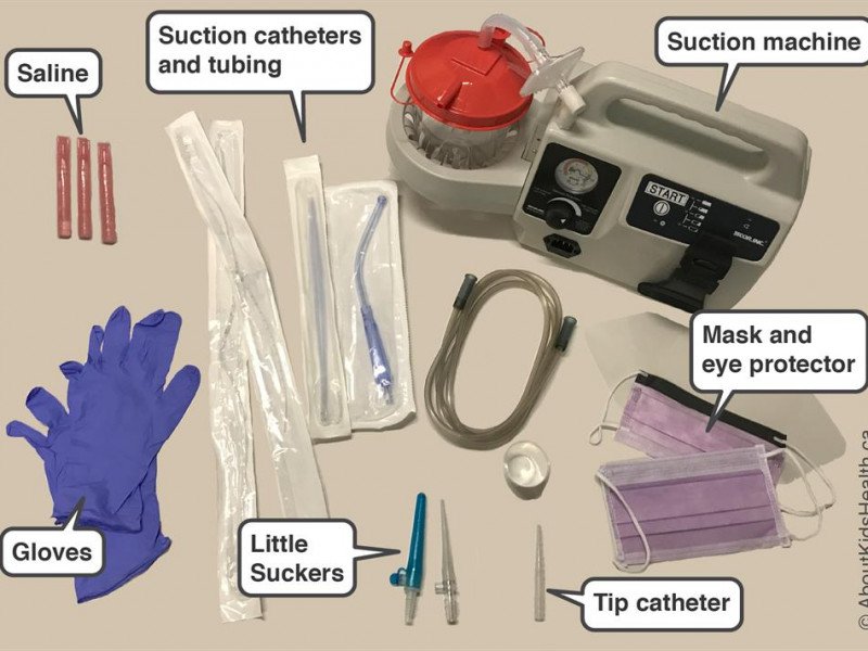 saline during suctioning