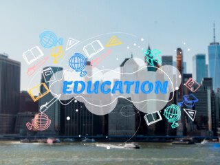 city-committed-education-collage-concept