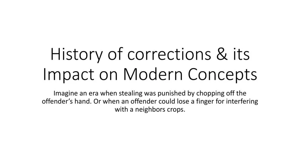 Comparison between past history of corrections and current corrections of today